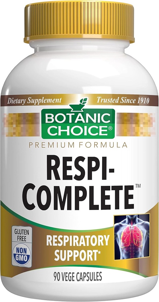 Botanická voľba Respi-Complete - Podpora Respiračné zdravie s Quercitin, Echinacea, Hypromelain-Adult Daily Supplement