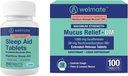 WELMATE Cold & Flutime Relief Bundle: Mucus Relief DM 1200mg Guaifenesin & 60mg DXM (100 Ct) for Cough & Congestion Relief + Doxylamine Succinate 25mg Sleep Aid (200 tabliet)