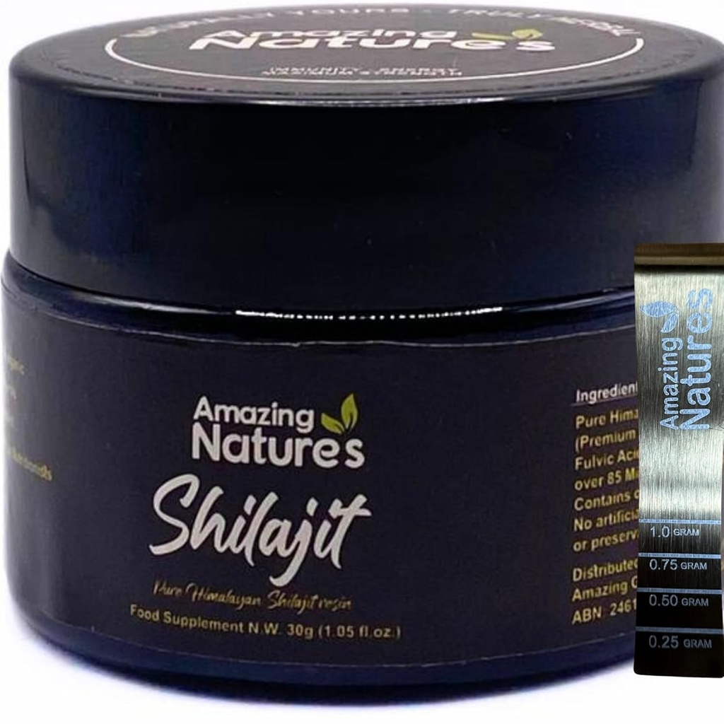 Pure Himalayan Shilajit Resin 500mg High Potency Organic Supplement for Energy, Immune Support & Focus 