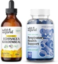 Divoká a organická Echinacea Goldenseal Tinture 4 fl oz & Lung Detox Gummies