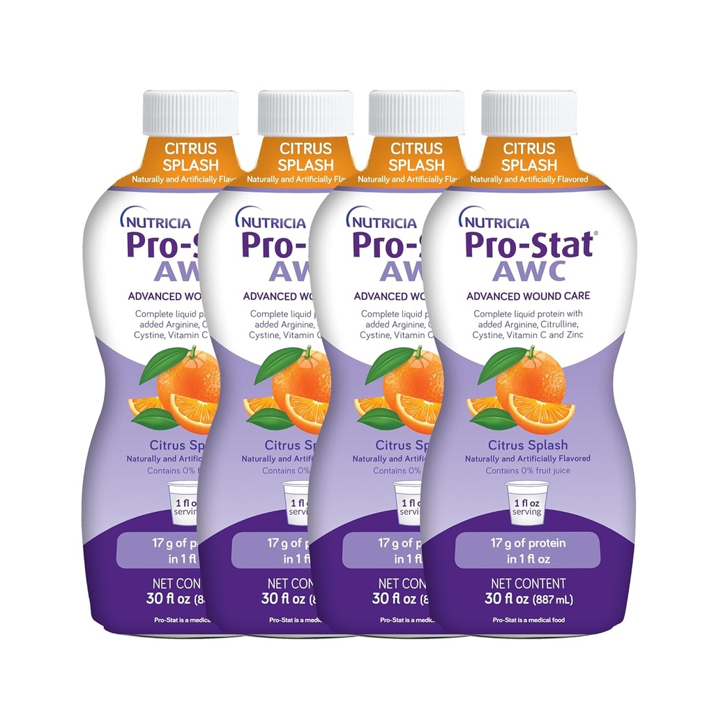 Pro-Stat Advanced Wound Care (AWC), Concentrated Liquid Protein Medical Food - Citrus Splash Punch Flavor, 30 Fl Oz bottle (Case of 4)