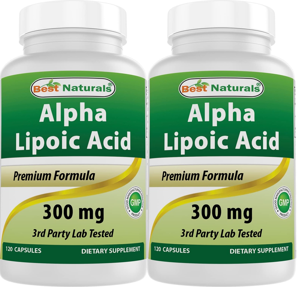 Najlepšie prírodné Alpha Lipoic Acid 300 mg 120 Kapsule (120 Počet (Pack of 2))