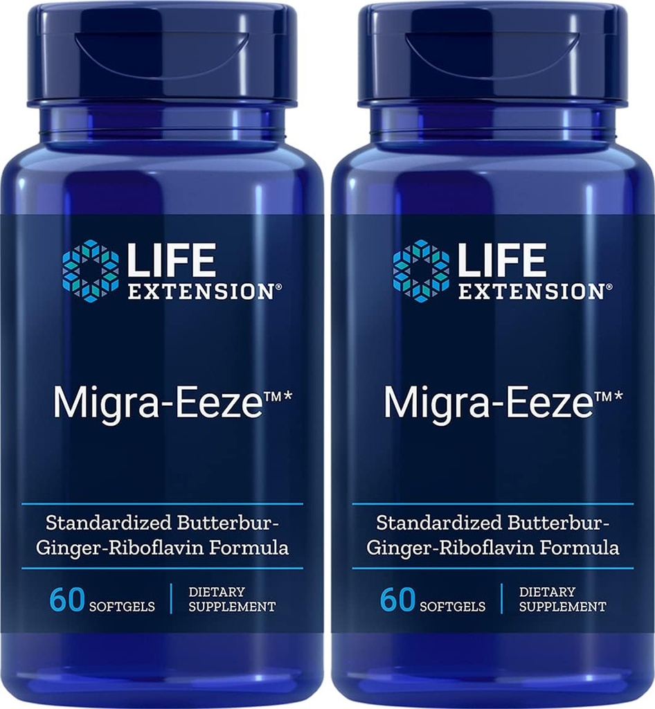 Life Extension Migra-EezeTM Štandardizovaná Butterbur-Ginger-Riboflavin Formula, 60 grófov (Stock of 2)