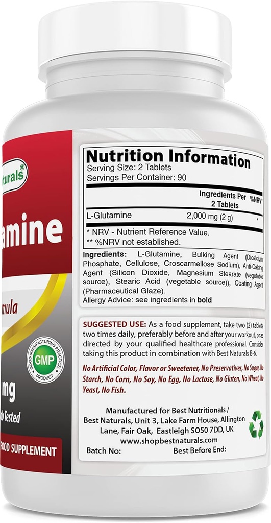 Najlepšie prírodné L-Glutamine 1000 mg & Ashwagandha Extract 500 Mg