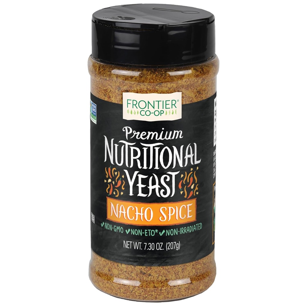 Frontier Co-op Nacho Spice Nutritional Kvasnice zmes s vitamínom B12, 7.30 oz - Pre Popcorn, Snacks, Cestoviny a Polievka
