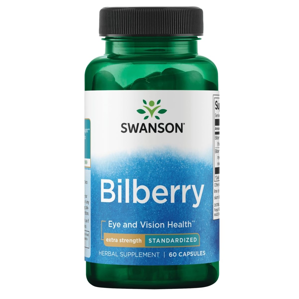Swanson Extra- Strength Čučoriedky (štandardizovaný) 100 Milligrams 60 Kapsule