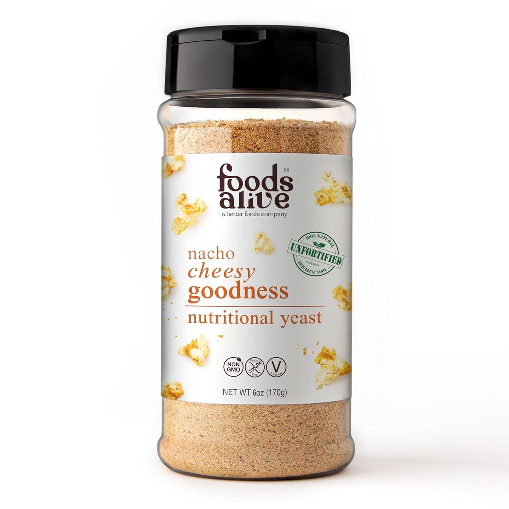 Potraviny živé Nacho Cheesy Goodness Nutritional Kvasnica, 6oz Shaker Jar/Non-Fortifikovaný, Vegánsky syr prášok Sezónne