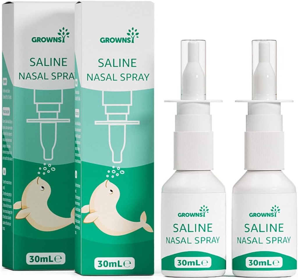 GROWNY Baby Saline nosný sprej, 2 PCS Natural Nasal Spray s Xylitolom, Non-alkoholický, okamžitá úľava nosovej kongescie a dennej starostlivosti