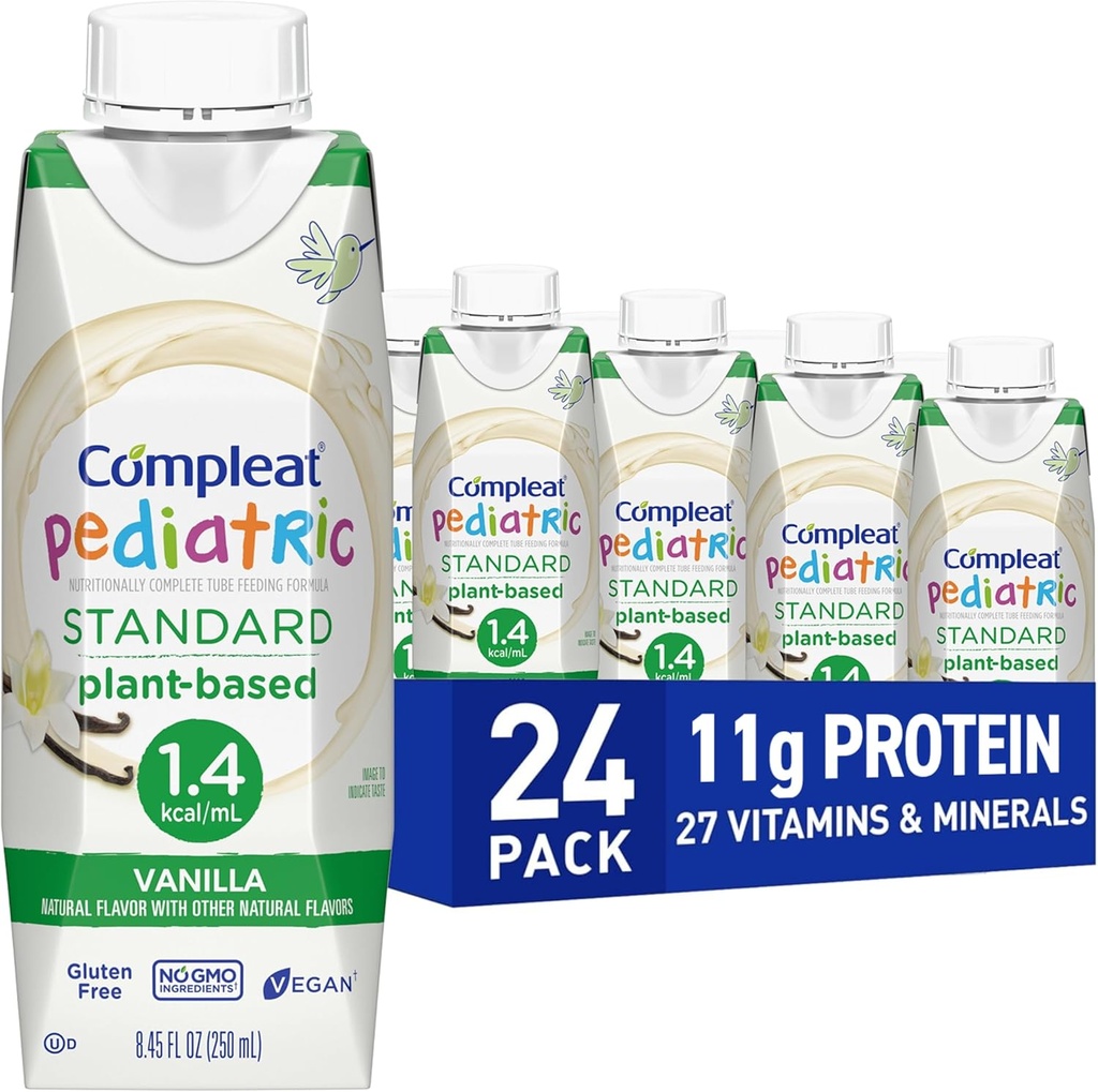 Kompleat Pediatric Standard 1.4ml, Plant Based Nutritionally Complete Shake, Tube Feeding Formula, Vanilla Flavor, 24 Balenie