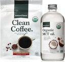 Organic Force Clean Coffee + Organic MCT Oil Bundle 100% Pure Coconut MCTs & Mold & Mycotoxín Free Coffee 