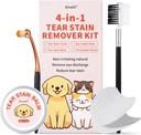 Odstraňovač škvŕn Kit pre psy a mačky s tear Stain Comb, tear Stain Balm, Eye Cotton Pads, Pro Powder Draw Jemne odstrániť tear Stain, Eye Debris, Výtok, Muscus Secretions
