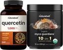 NatureBell Quercetin 1000 mg per serving & 10 in 1 Mushrom Powder, 10oz Bundle Pack 