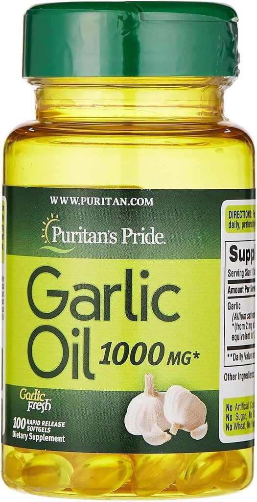 Puritán je pýcha cesnakový olej 1000 mg 100 Softgels