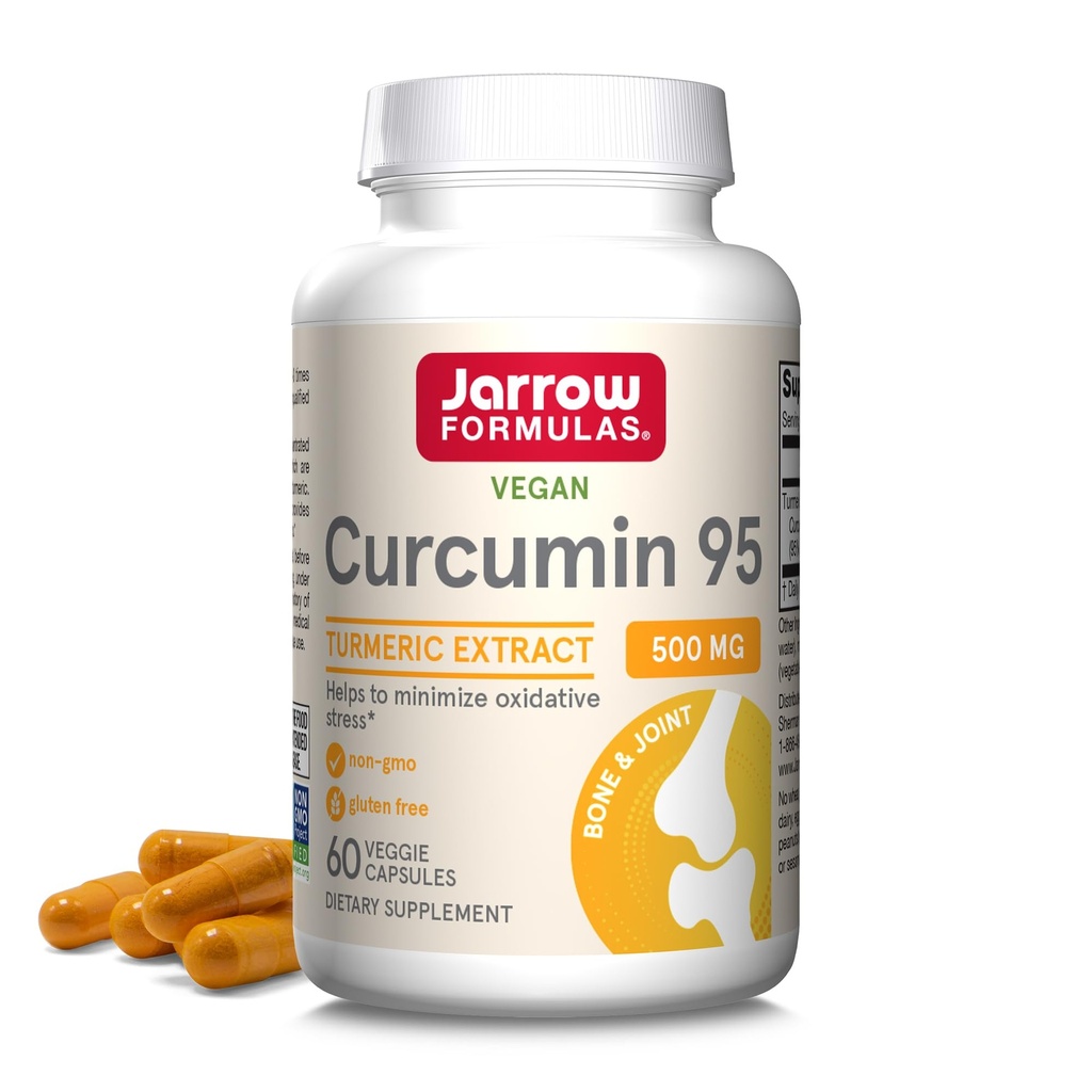 Jarrow Formules Turmeric Curcumin Supplement - Curcumin 95, Turmeric Supplements, 500 mg pre Antioxidant & Joint Support, 60 Kapsule