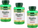 Prírody Bounty Biotin 5000mcg 150 Rýchle vydanie Softgels (Value Pack of 3)