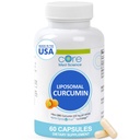 Základné Med Science Lipozomálne Curcumin Kapsule, 500mg - Pure Turmeric Extract Supplement - High Absorbtion Joint & Heart Health Support for Adults - Propaguje kognitívne a mozgové zdravie, non-GMO (60 Počet)