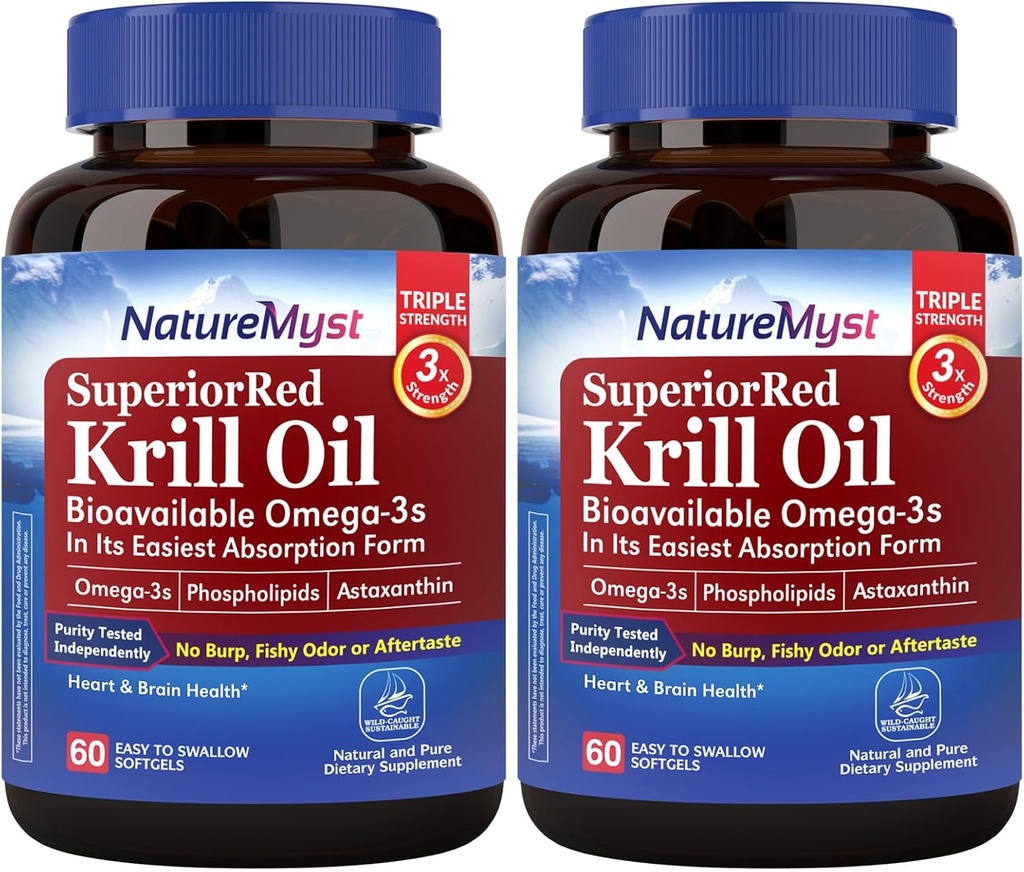 Antarktída Krill Oil 1000 mg Softgels, Krill Omega-3s, EPA, DHA, Astaxantín & Fosfolipidy, Zdravie srdca, 120 Softgels, Non-GMO, No Gluten, Vyrobené v USA
