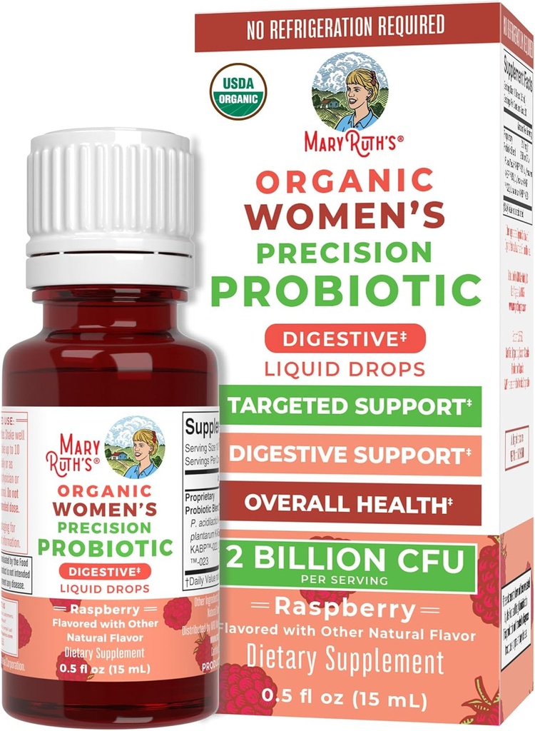 MaryRuth Organics USDA Organic Womens Probiotic Liquid Drops for Digestive Health 