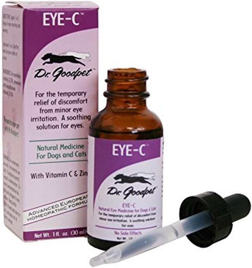 Dr. Goodpet Eye-C úplne prírodné očné kvapky pre psov, mačky, kone, malé zvieratá 