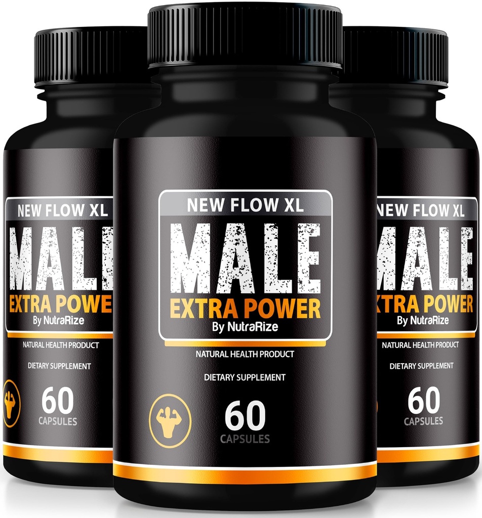 (3 Balenie) Nové Flow XL Kapsule pre mužov, NewFlow XL Male Pills, All Natural Formula pre svalovú hmotu a maximálny výkon, Oficiálne NewFlowXL Recenzie (180 Kapsule)