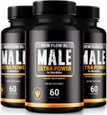 (3 Balenie) Nové Flow XL Kapsule pre mužov, NewFlow XL Male Pills, All Natural Formula pre svalovú hmotu a maximálny výkon, Oficiálne NewFlowXL Recenzie (180 Kapsule)