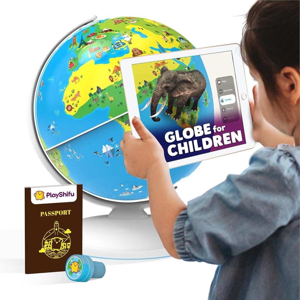 PlayShifu Globe for Children Orboot Earth: Interactive Kids Globe with 1000+ Facts on Animals, Places & Monuments 
