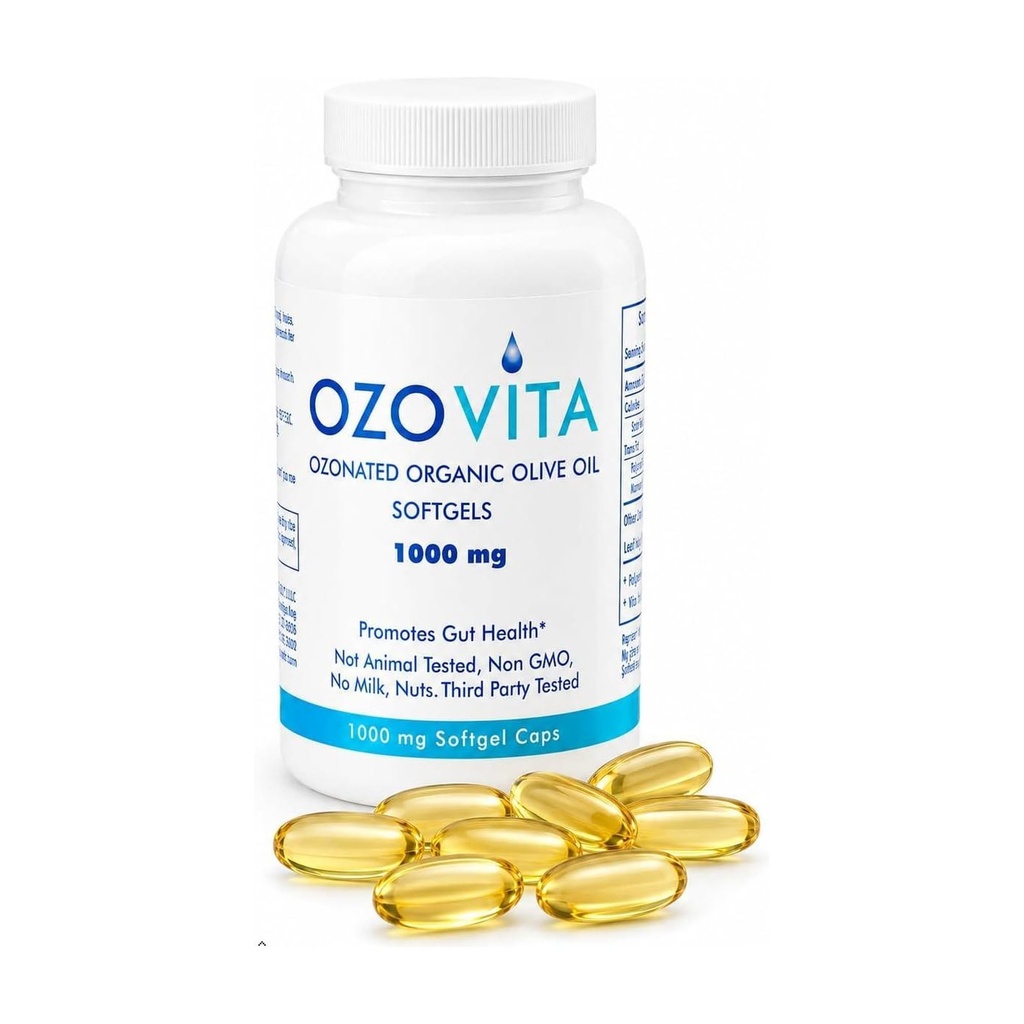High Potency Ozonated Organic Extra Virgin Olive Oil Softgels 1000mg 