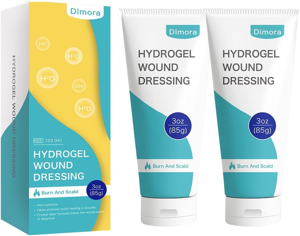 Dimora 2 balenia 6oz Hydrogel prvá pomoc masť, Burn Injory upokojujúci gél, kožné opravy krém na núdzové pálenie, pooperačné rezy, modriny, debridement rán starostlivosť