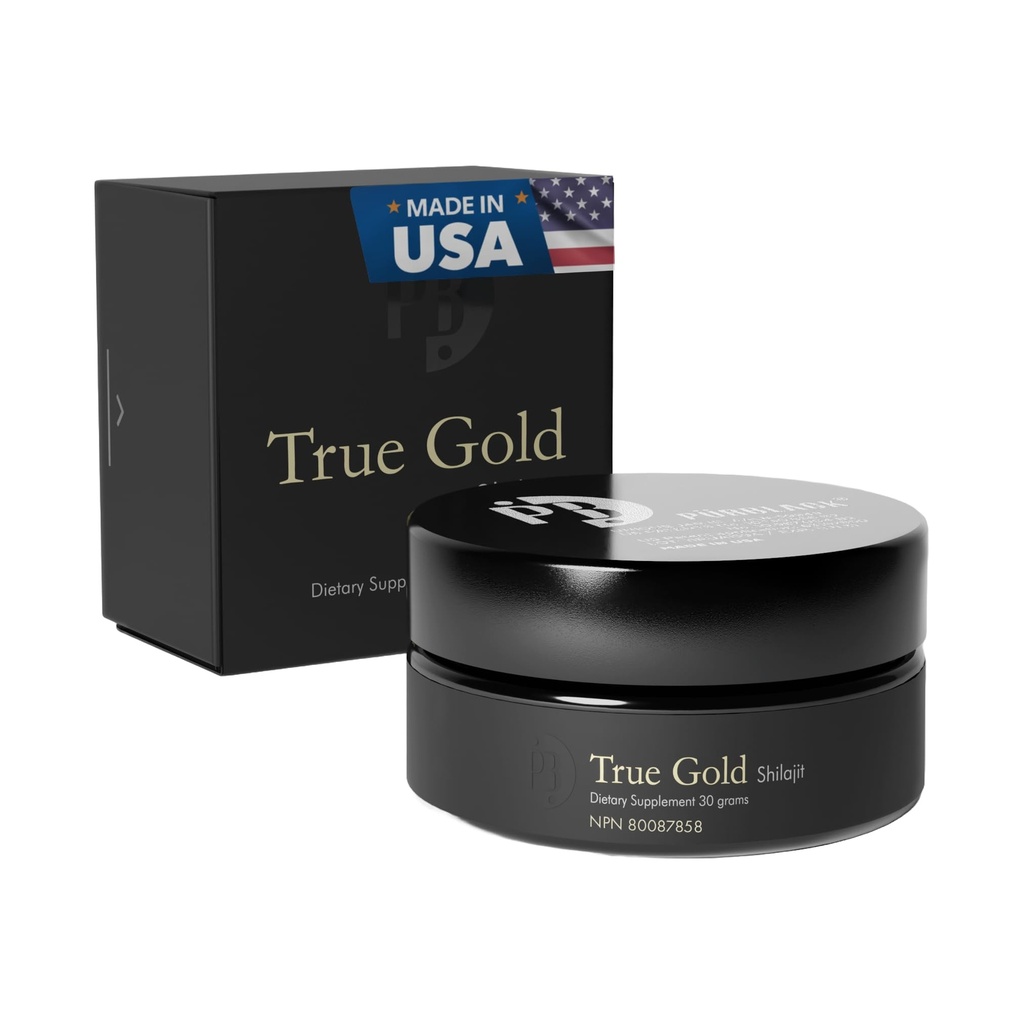 Živý Resin Pure Gold Shilajit - Organické Shilajit doplnok s viac ako 80 minerálov - Vysoká biologická dostupnosť & Antioxidant podpora Minerálne Supplement - Authentic Gold Infunded Resin 