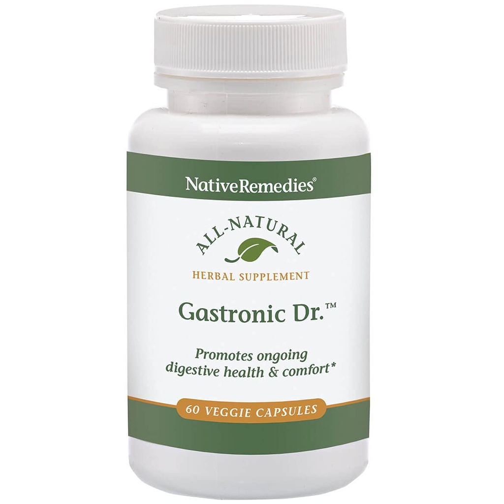 Native Remedies Gastronika Dr. - Všetky prírodné bylinné doplnok pre zdravé trávenie a útecha po jedle - Podporuje zdravé žalúdočné ošípanej a vyváženej hladiny žalúdočnej kyseliny - 60 Veggie Caps