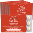 Viter Energy Kofeínovaná Gum 60mg kofeín, B Vitamíny, Guarana, bez cukru. (Cinnamon, 12ks, 6 Balenie)
