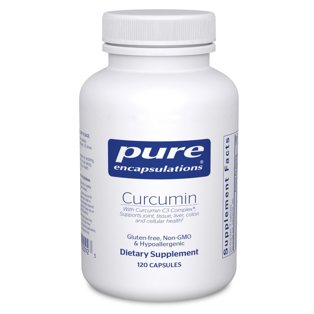 Pure Encapsulations Curcumin - 500 mg - Podporuje spoločné zdravie a zdravie pečene - Curcuma Longa Capsula - Non-GMO & Vegan - 120 Kapsule