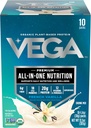 Vega Organic All-in-One Vegan Protein Powder, Francúzska Vanilla -Superfood Ingredients, Vitamíny pre Imunity Support, Keto Friendly, Pea Protein for Women & Men, 13.5 oz (Backaging May Vary)