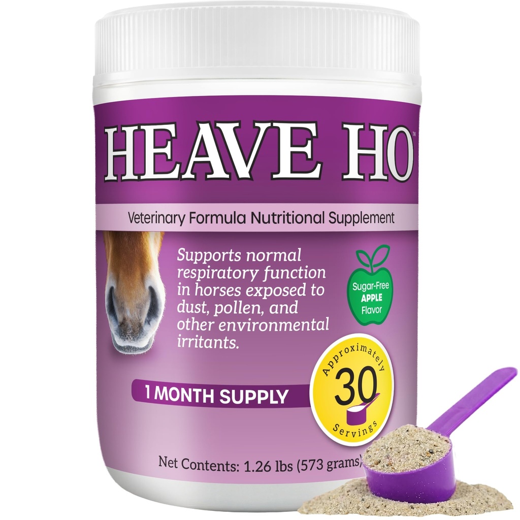 Heave Ho Horse Nutritional Supplement for Dýchacie alergie, CHOCHP, Kašeľ 30 Podáva bezcukrové jablko