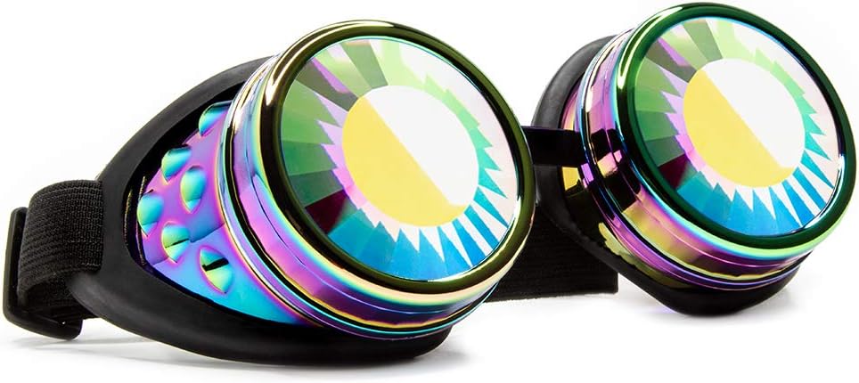 GloFX polychrome Wormhole Kaleidoscope Goggles - Festival Rave Kostým Cosplay Prism EDM 3D Zváranie Gothic Goggles