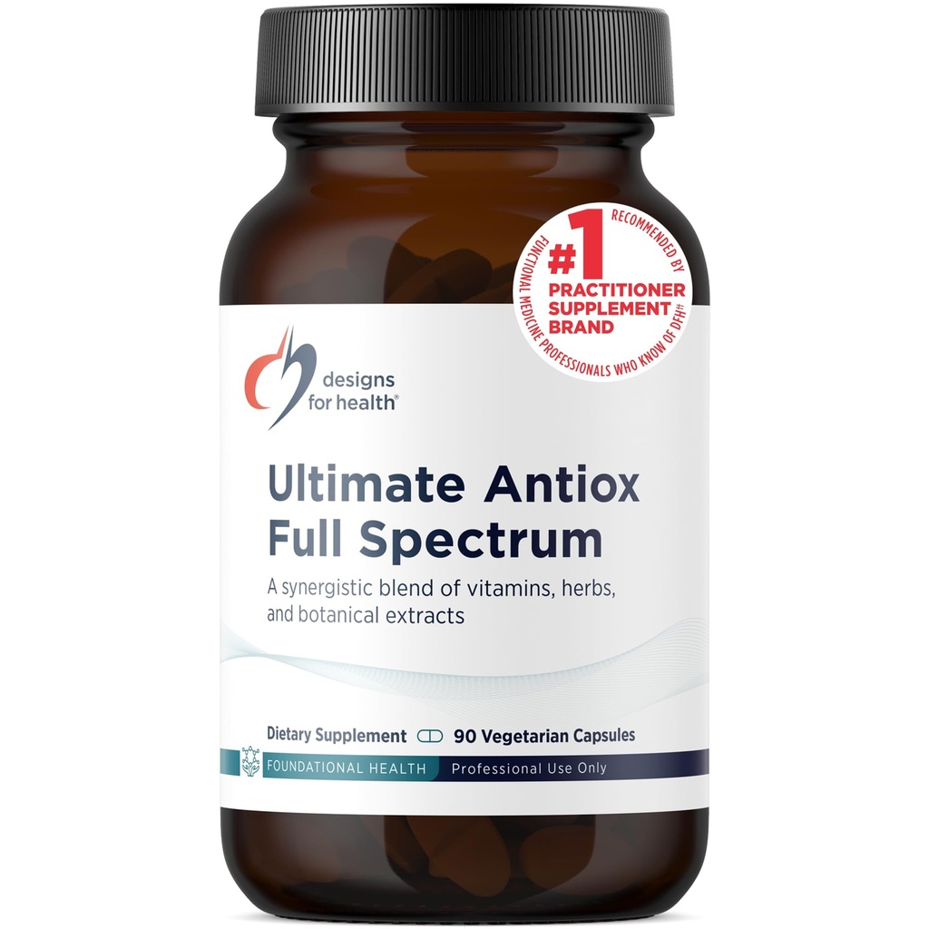 Designs for Health Ultimate Antiox Full Spectrum - Antioxidant Supplement with Resveratrol, Acerola, Lutein, Curcumin C3, Quercetin + More (90 Kapsule)
