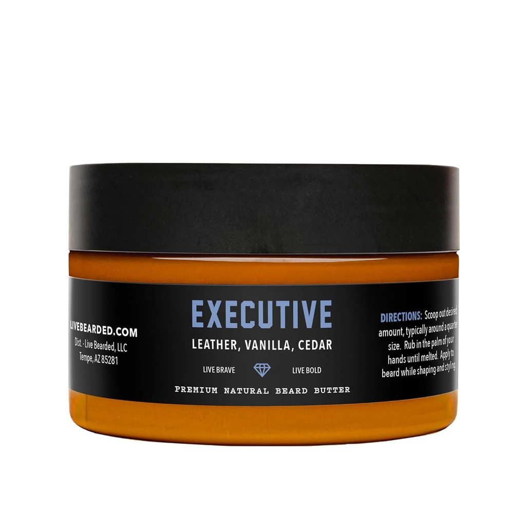 Live Bearded Beard Butter, 3 fl oz - Made in the USA - All-Natural Leave-in Conditioner a Zmäkčovač s bahennou vôňou - Cedar, Vanilla