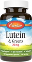 Carlson - lutein & Greens, 20 mg, Vision Support & Eye Function, Antioxidant, 180 Vegetariánskych kapsúl