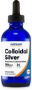 Nutricost Koloidné striebro 4oz - Kobaltové modré sklenené fľaše, bio-Aktívne koloidné striebro