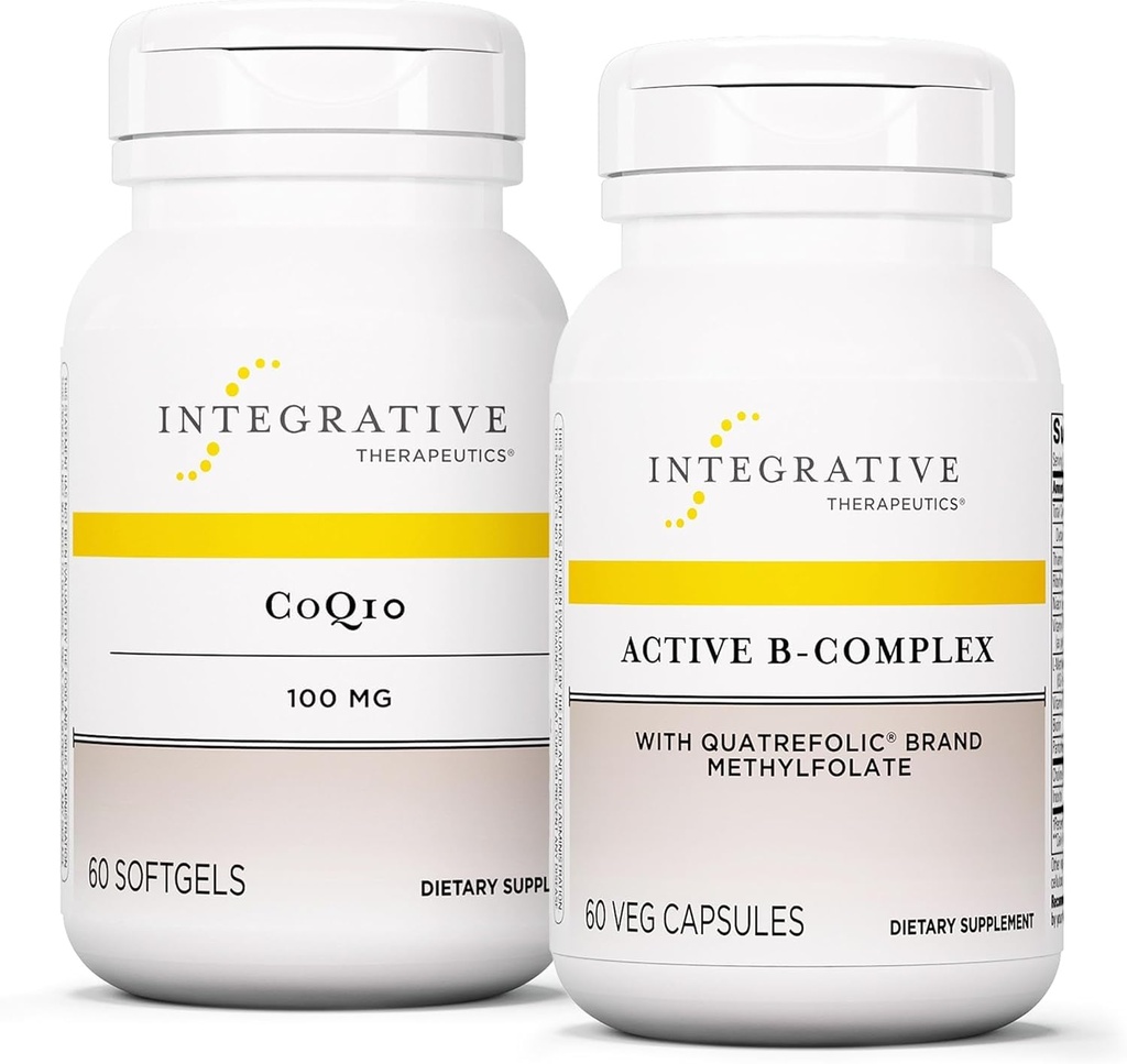 Integratívne terapie Bundle s aktívnym B- Complexom, 60 kapsúl & CoQ10 (100 mg), 60 softgelov - Active B- Complex na podporu energetického metabolizmu* - CoQ10 na podporu zdravia srdca a mozgu