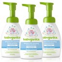 Babyganics bez alkoholu pena na ruky Sanitizer, Pump fľaša, Fragrance Free, 8.45 oz, 3 balenie