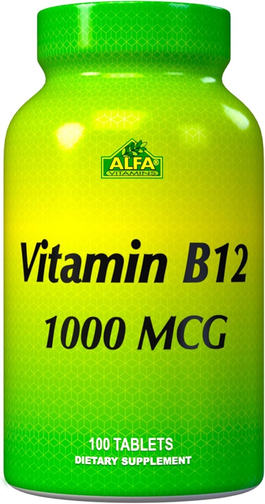 ALFA VITAMÍNY Vitamín B12 1000 Mcg 100 tabliet. Imunitný systém. Nervy a zdravie mozgu. Metabolizmus
