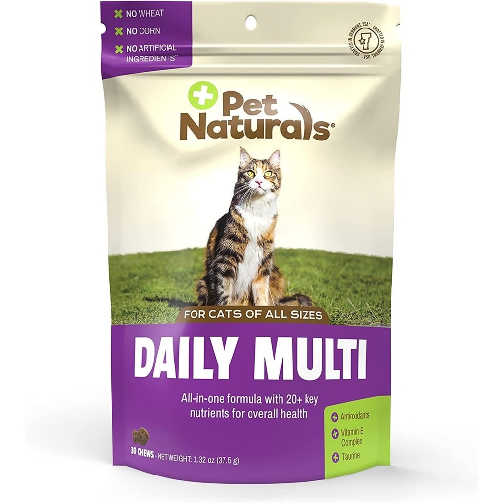Pet Naturals Daily Multivitamín pre mačky s biotínom, taurínom a arginínom, 30 ochutených žuvačiek