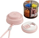 Ružová pilulka pre ženy Purse, Small Pill Box, Travel Pill Organizátor, 4 priehradky pre pilulky, fit v vreckovke, kabelka Pill Organizátor, Cestovné pilulky prípad (Pink)