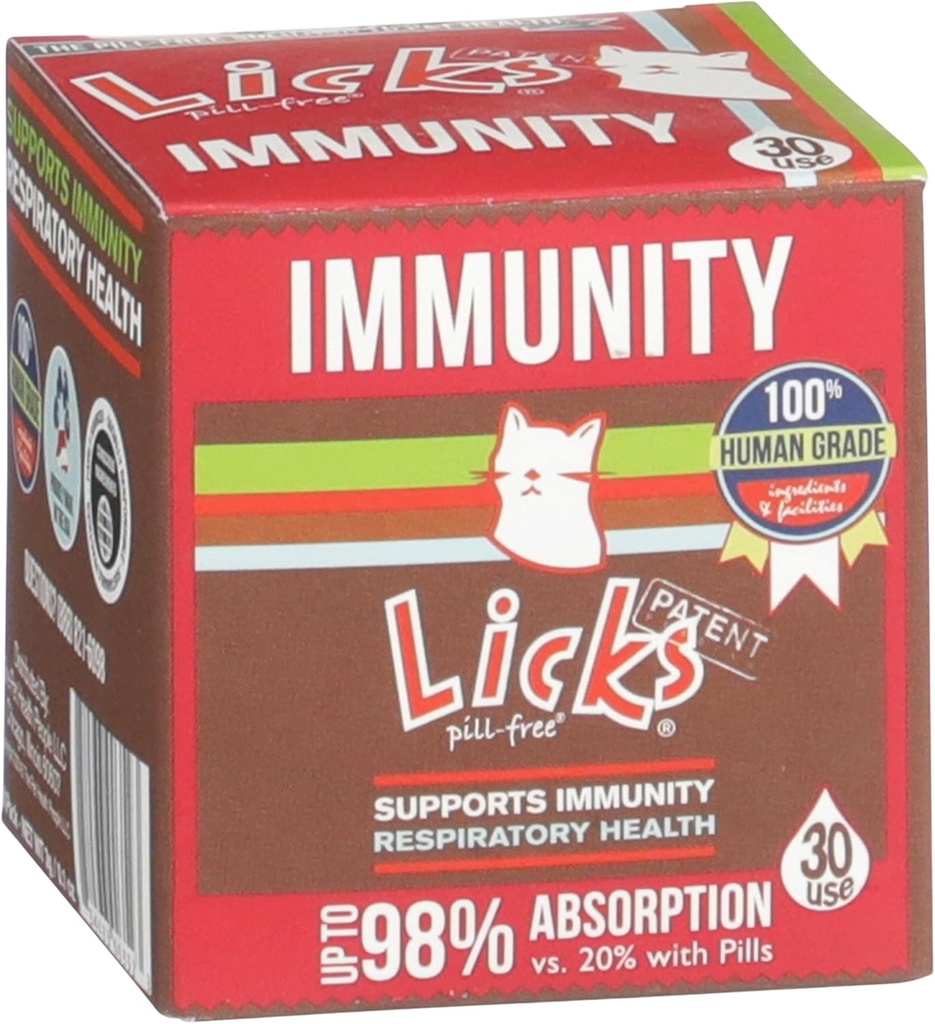Licks Pill-free Cat Imunita - Imunita imunitná podpora Mačka dodávky - Dýchacie doplnky - Zdravie dodávky - Gélové pakety - 30 Použitie