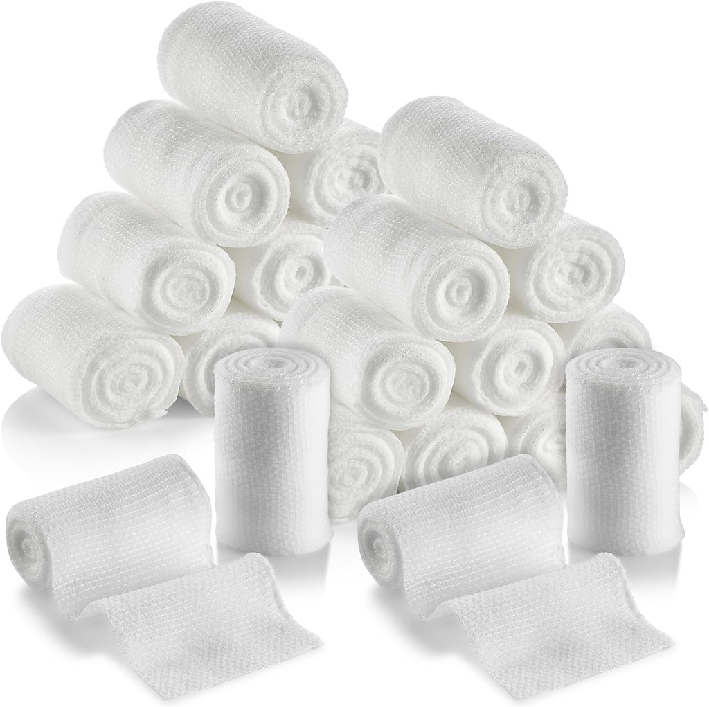 Medca Gauze Bandage Rolls - 24 balenia, 2-inch, 4.1 Yards per roll, Medical Grade Gauze Bandage pre ranné oblečenie a prvú pomoc Kit