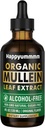 Mullein kvapky pre Pľúcne čistenie,Vegan Mullein Leaf Extract Tinture s chlorofylom, Podpora immune,Dýchacie - 4 fl oz (120 ml)