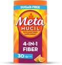 Metamucil 4 v 1 Denné Fiber Supplement Powder, Fiber Powder for Digestive Health and Regularity*, Sugar-free, Orange, Prirodzene Zdroj Psyllium Fiber, 30 kávové lyžičky