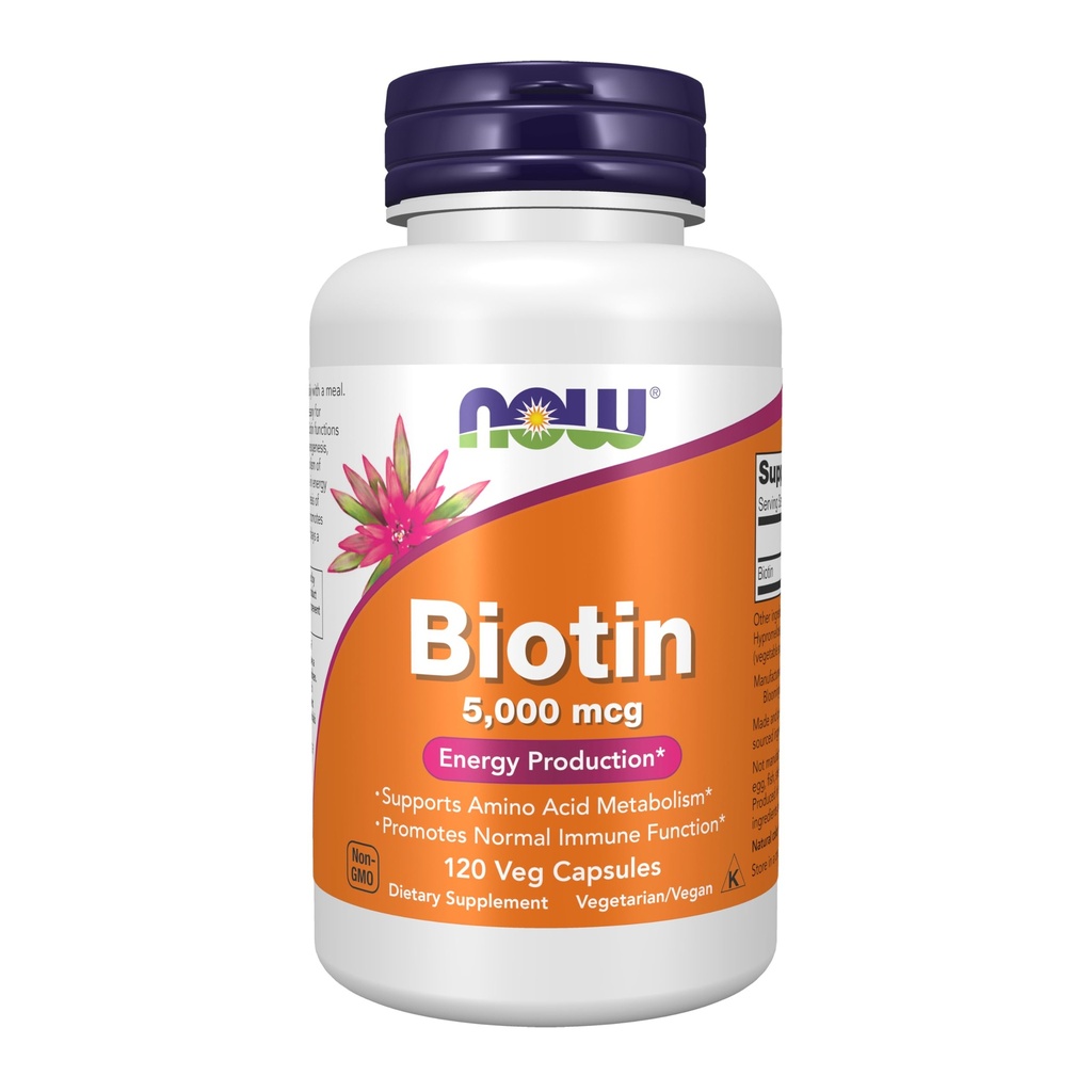 TUW Foods by Now Biotin Energy Production 5000 mcg- 120 Vcaps